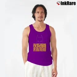 Men’s I'm Not Saying I'm Batman Funny Tank Top in purple | Breathable, Active-Friendly Design