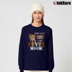 Women’s I'm Not Short I'm Eevee Size Funny Pokemon Long-Sleeve Top in navy | Sleek, Versatile, All-Season