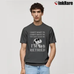Men’s I'm Retired Snoopy Funny Classic T-Shirt in charcoal | Soft, Breathable Everyday Wear