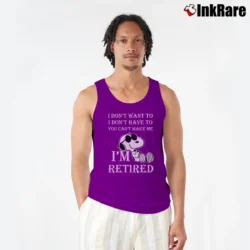 Men’s I'm Retired Snoopy Funny Tank Top in purple | Breathable, Active-Friendly Design