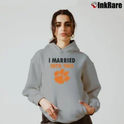 Women’s I Married Into This Clemson Tigers Classic Cozy Hoodie in sport grey | Warm, Structured, Stylish