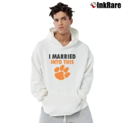 Men’s I Married Into This Clemson Tigers Classic Pullover Hoodie in white | Cozy, Durable, Modern Fit