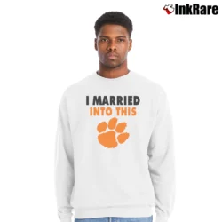 Men’s I Married Into This Clemson Tigers Classic Crewneck Sweatshirt in white | Cozy Fabric, Clean Style