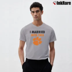 Men’s I Married Into This Clemson Tigers Classic V-Neck Tee in sport grey | Sharp, Breathable, Everyday Staple