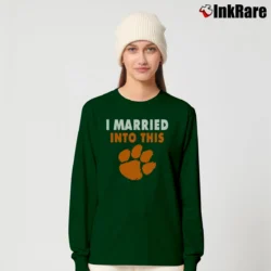 Women’s I Married Into This Clemson Tigers Graphic Long-Sleeve Top in forest green | Sleek, Versatile, All-Season