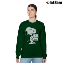 Women’s I Miss You Snoopy And Charlie Brown Relaxed Sweatshirt in forest green | Soft, Laid-Back Vibe