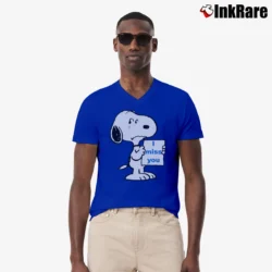 Men’s I Miss You Snoopy And Charlie Brown V-Neck Tee in royal blue | Sharp, Breathable, Everyday Staple