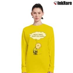 Women’s I Really Miss Eddie Van Halen Guitar Tribute Long-Sleeve Top in yellow | Sleek, Versatile, All-Season