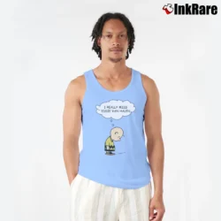 Men’s I Really Miss Eddie Van Halen Guitar Tribute Tank Top in light blue | Breathable, Active-Friendly Design