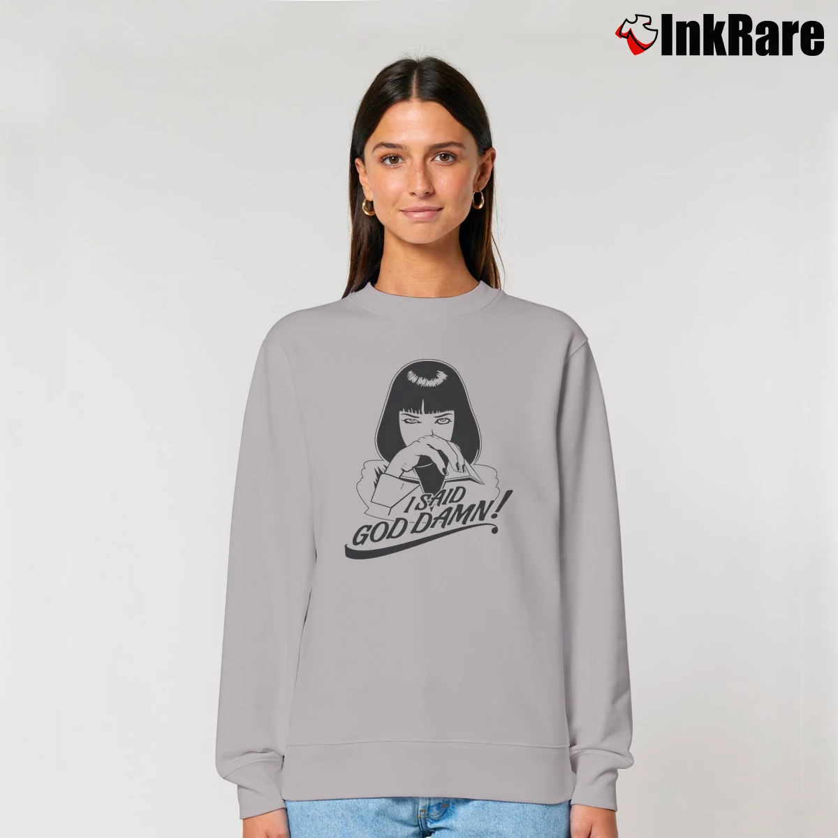 I Said Goddamn Mia Wallace Pulp Fiction Women’s Relaxed Sweatshirt in sport grey – Cozy Casual Women’s I Said Goddamn Mia Wallace Pulp Fiction Relaxed Sweatshirt in sport grey | Soft, Laid-Back Vibe