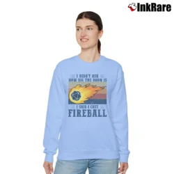 Women’s I Said I Cast Fireball Dungeons And Dragons Meme Relaxed Sweatshirt in light blue | Soft, Laid-Back Vibe
