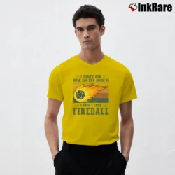 Men’s I Said I Cast Fireball Dungeons And Dragons Meme V-Neck Tee in yellow | Sharp, Breathable, Everyday Staple
