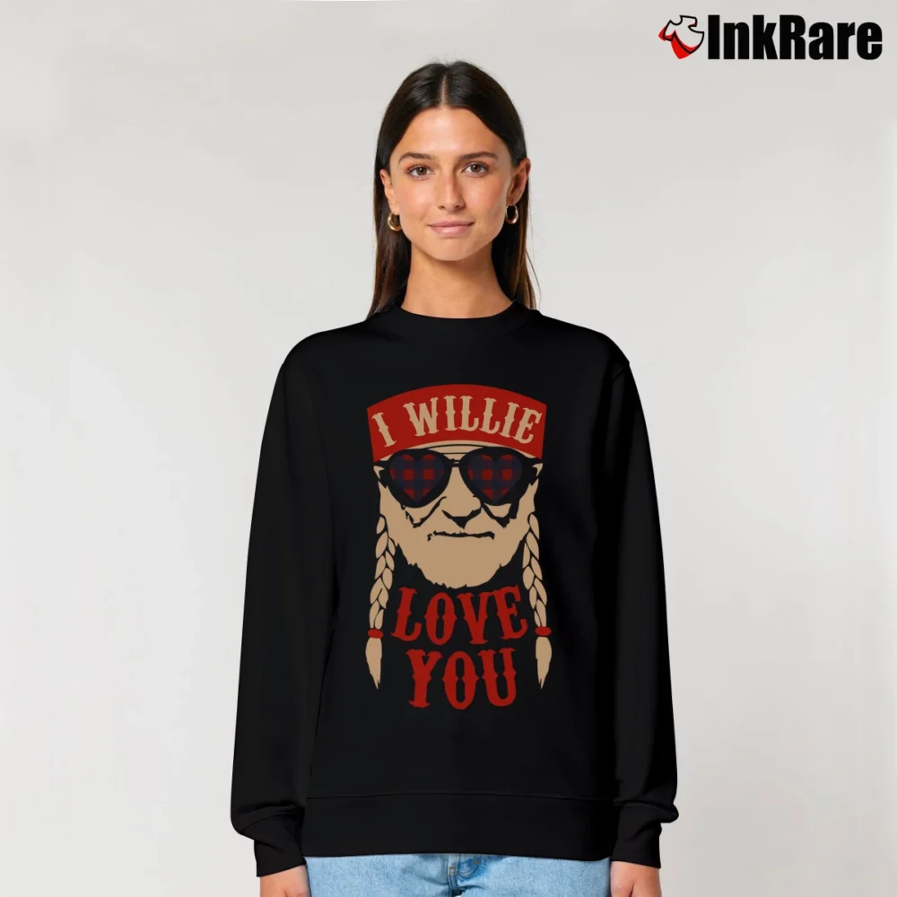 Women’s I Willie Love You Graphic Relaxed Sweatshirt in black | Soft, Laid-Back Vibe