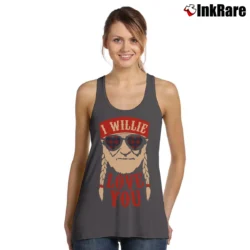 Women’s I Willie Love You Graphic Tank Top in charcoal | Lightweight, Movement-Friendly