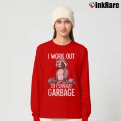 Women’s I Workout So I Can Eat Garbage Long-Sleeve Top in red | Sleek, Versatile, All-Season