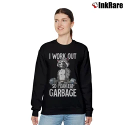 Women’s I Workout So I Can Eat Garbage Relaxed Sweatshirt in black | Soft, Laid-Back Vibe