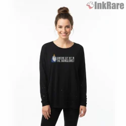Ice King Quote Humor Minimal Text Cartoon Shirt on black long sleeve shirt for women graphic tee