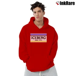 Men’s Iceberg Logo Black Pullover Hoodie in red | Cozy, Durable, Modern Fit