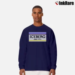 Men’s Iceberg Logo Black Long-Sleeve Shirt in navy | Sleek, Lightweight, Year-Round Wear