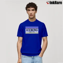 Men’s Iceberg Logo Black Classic T-Shirt in royal blue | Soft, Breathable Everyday Wear