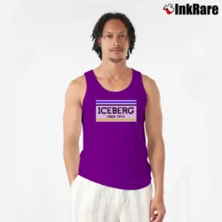 Men’s Iceberg Logo Black Tank Top in purple | Breathable, Active-Friendly Design