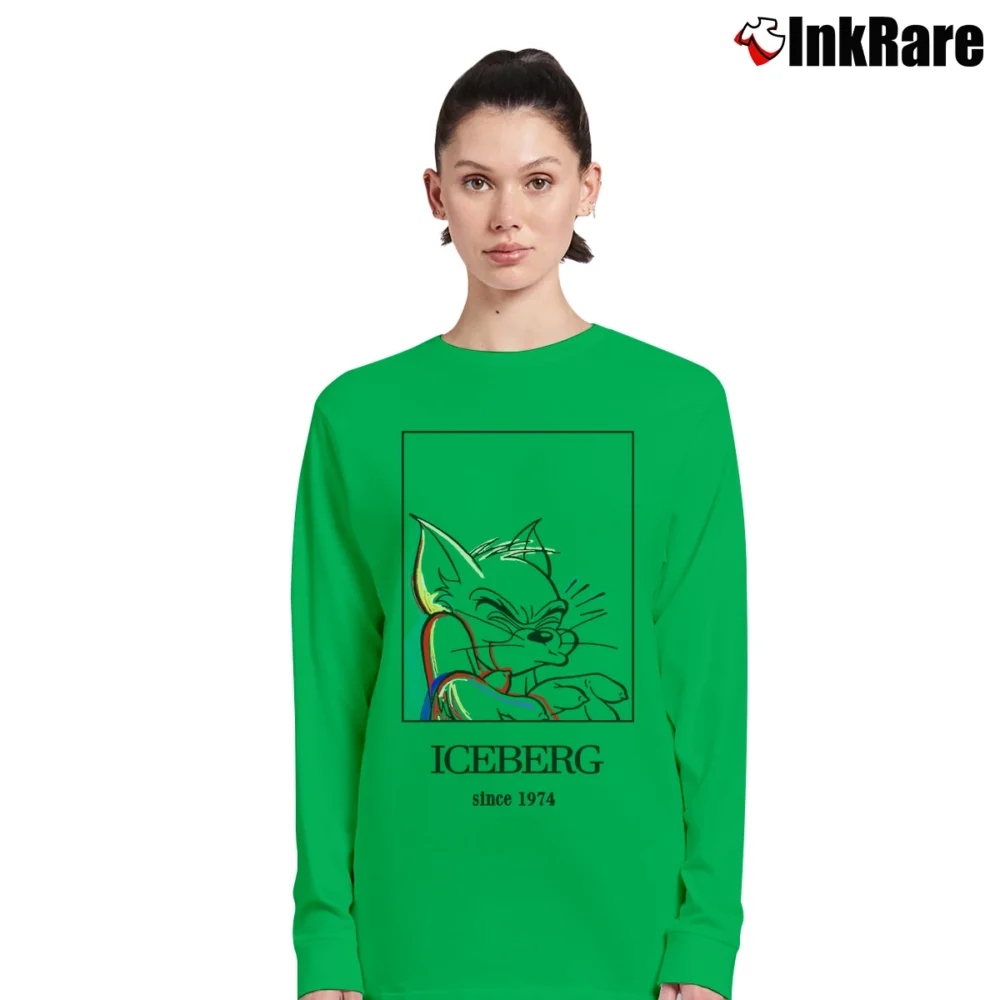 Women’s Iceberg Tom Cartoon Logo Graphic Long-Sleeve Top in irish green | Sleek, Versatile, All-Season