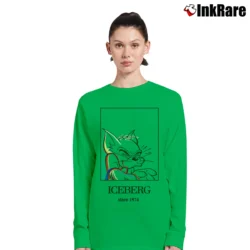 Women’s Iceberg Tom Cartoon Logo Graphic Long-Sleeve Top in irish green | Sleek, Versatile, All-Season