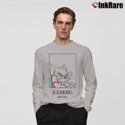 Men’s Iceberg Tom Cartoon Logo Graphic Long-Sleeve Shirt in sport grey | Sleek, Lightweight, Year-Round Wear