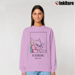 Women’s Iceberg Tom Cartoon Logo Graphic Relaxed Sweatshirt in light pink | Soft, Laid-Back Vibe