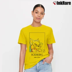 Women’s Iceberg Tom Cartoon Logo Graphic Signature T-Shirt in yellow | Soft, Flattering Fit
