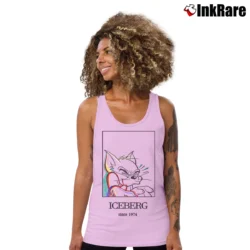 Women’s Iceberg Tom Cartoon Logo Graphic Tank Top in light pink | Lightweight, Movement-Friendly