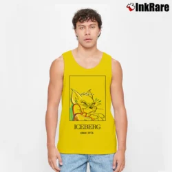 Men’s Iceberg Tom Cartoon Logo Graphic Tank Top in yellow | Breathable, Active-Friendly Design