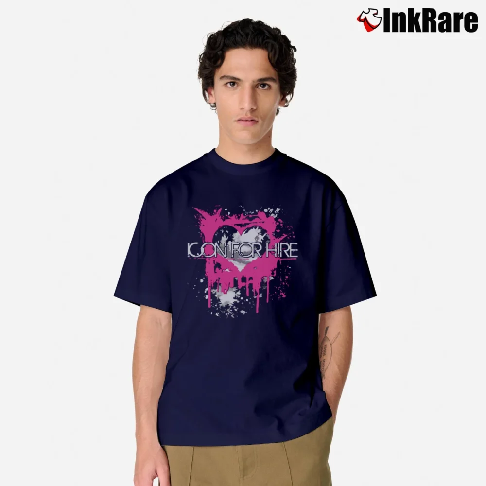 Men’s Icon For Hire Hearts Classic T-Shirt in navy | Soft, Breathable Everyday Wear