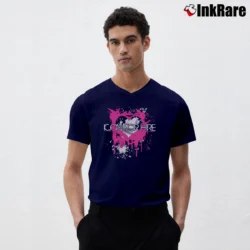 Men’s Icon For Hire Hearts V-Neck Tee in navy | Sharp, Breathable, Everyday Staple