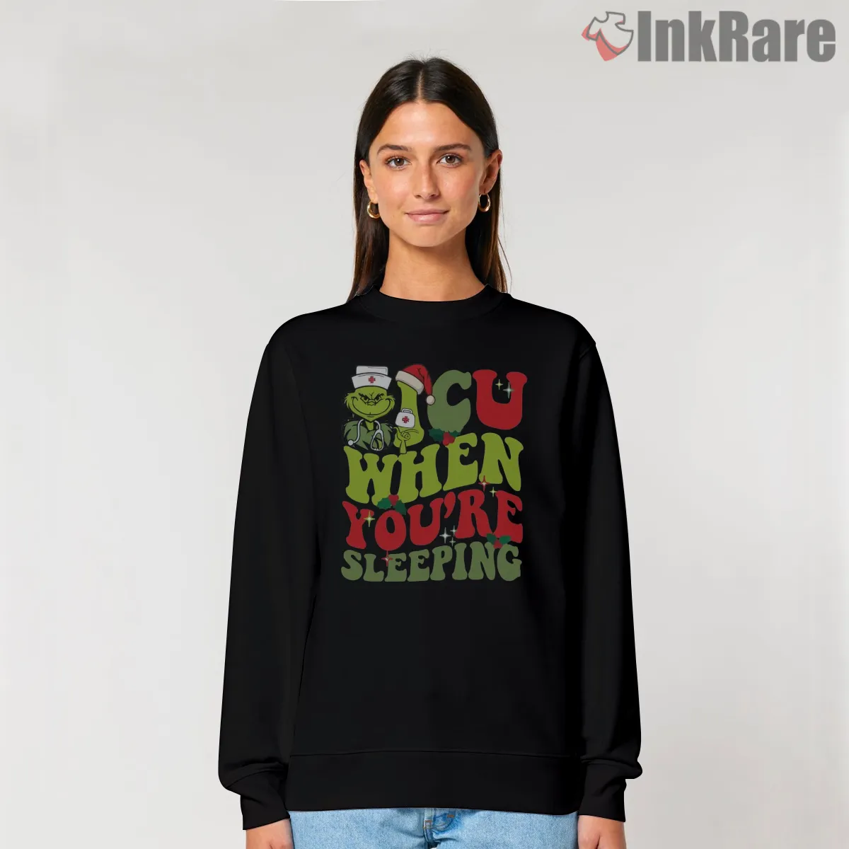 Icu When Youre Sleeping Nurse Grinch Christmas Shirt Icu When Youre Sleeping Nurse Grinch Christmas Shirt on graphic shirt for women graphic tee
