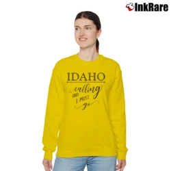 Women’s Idaho Is Calling Travel Relaxed Sweatshirt in yellow | Soft, Laid-Back Vibe
