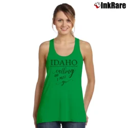 Women’s Idaho Is Calling Travel Tank Top in irish green | Lightweight, Movement-Friendly