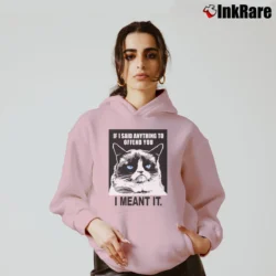 Women’s If I Said Anything To Offend You I Meant It Cozy Hoodie in light pink | Warm, Structured, Stylish
