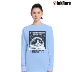 Women’s If I Said Anything To Offend You I Meant It Long-Sleeve Top in light blue | Sleek, Versatile, All-Season