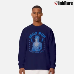 Men’s Iggy Pop Lust For Life Music Long-Sleeve Shirt in navy | Sleek, Lightweight, Year-Round Wear