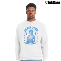 Men’s Iggy Pop Lust For Life Music Crewneck Sweatshirt in white | Cozy Fabric, Clean Style
