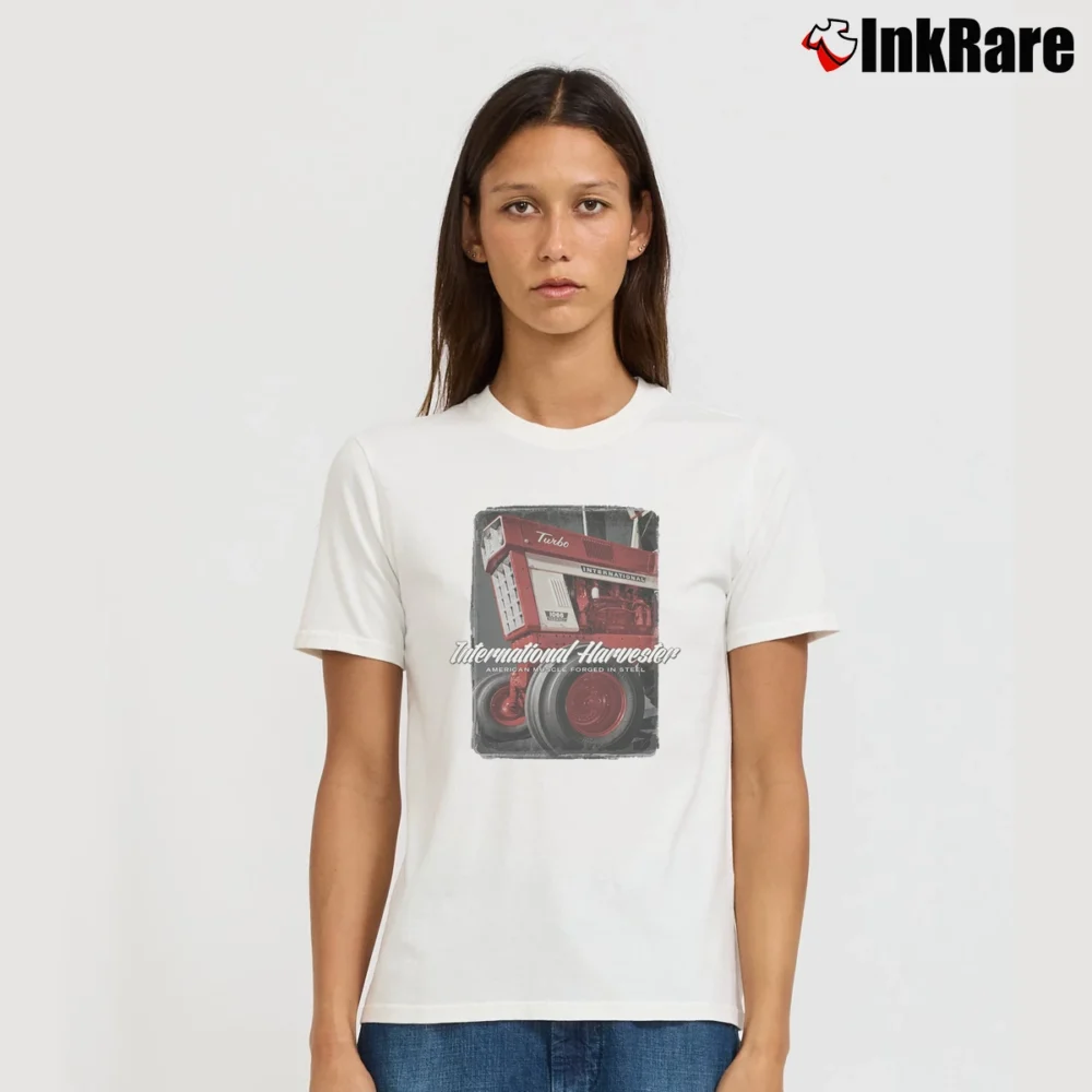 Women’s IH 1066 Tractor American Muscle Signature T-Shirt in white | Soft, Flattering Fit