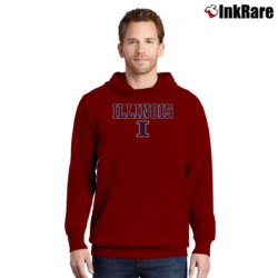 Men’s Illinois Fighting Illini Arch Mascot Pullover Hoodie in maroon | Cozy, Durable, Modern Fit