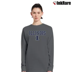Women’s Illinois Fighting Illini Arch Mascot Long-Sleeve Top in charcoal | Sleek, Versatile, All-Season