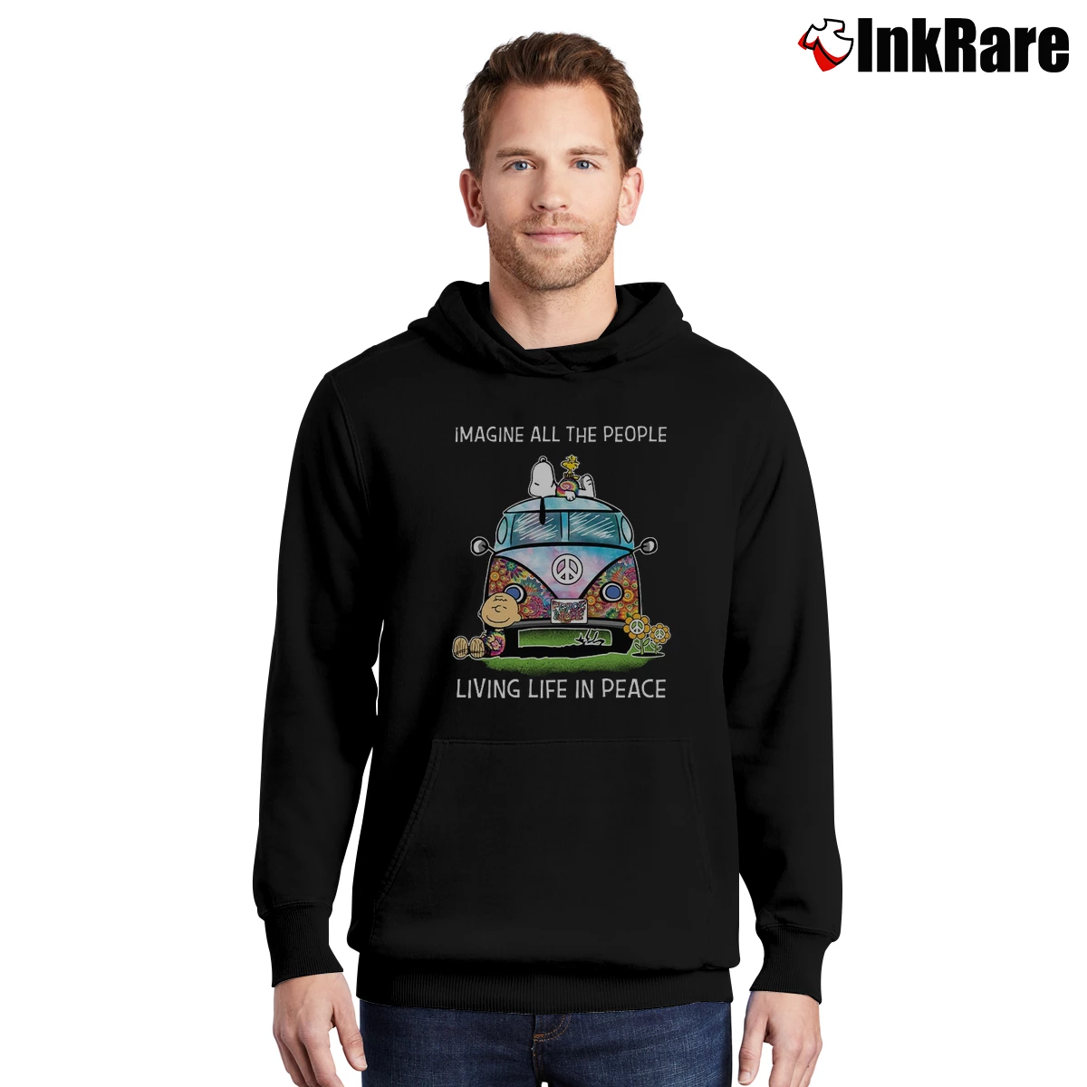 Imagine All The People Living Life In Peace Snoopy Men’s Pullover Hoodie in black – Ultimate Warmth Men’s Imagine All The People Living Life In Peace Snoopy Pullover Hoodie in black | Cozy, Durable, Modern Fit