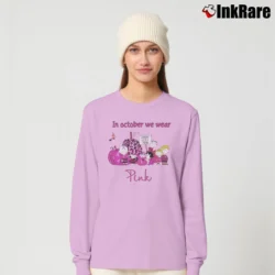 Women’s In October We Wear Pink Snoopy Breast Cancer Awareness Long-Sleeve Top in light pink | Sleek, Versatile, All-Season