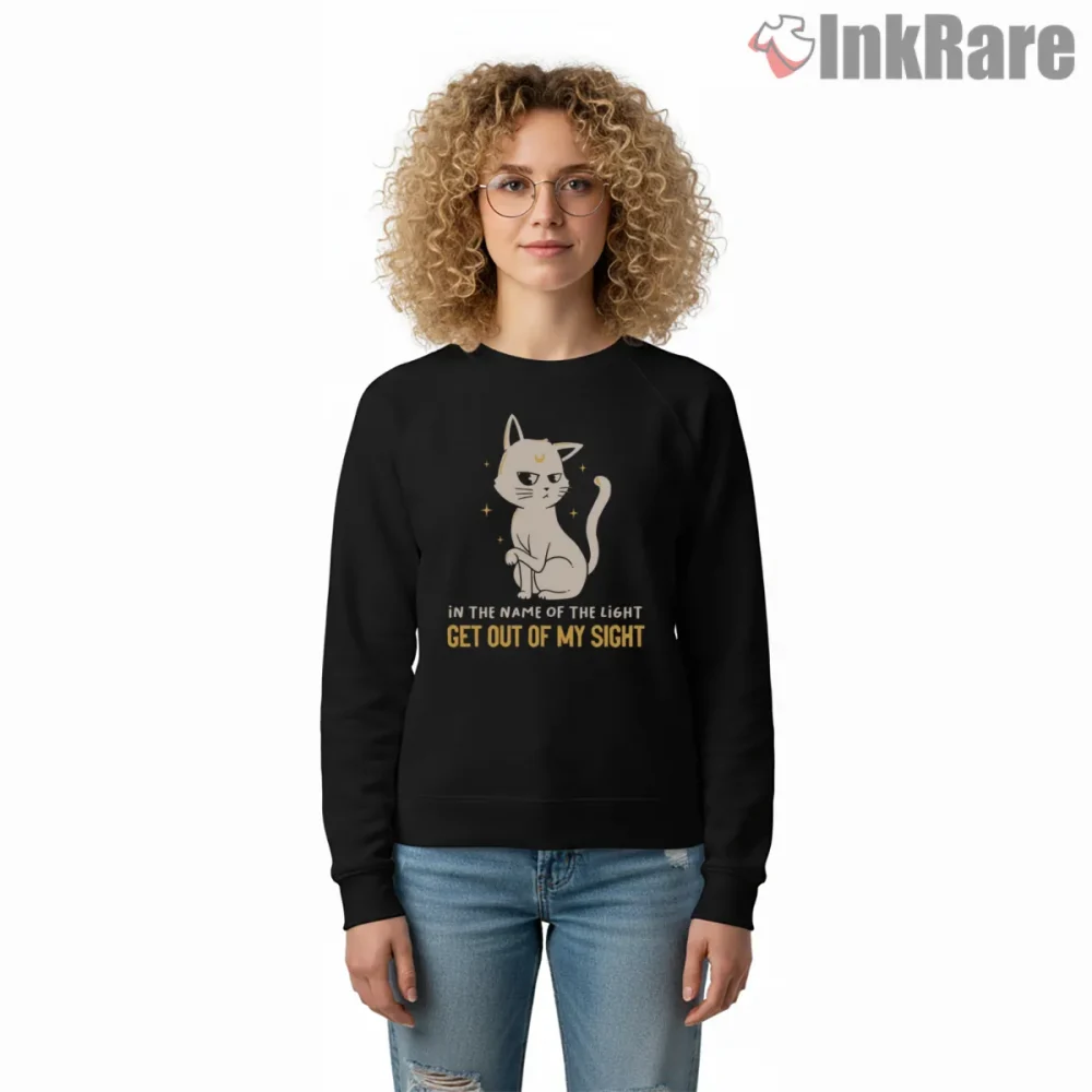 In The Name Of The Light Funny Cute Cat Shirt on graphic shirt for women graphic tee