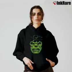 Women’s Incredible Hulk Angry Face Marvel Comics Cozy Hoodie in black | Warm, Structured, Stylish