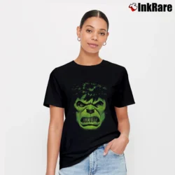 Women’s Incredible Hulk Angry Face Marvel Comics Signature T-Shirt in black | Soft, Flattering Fit