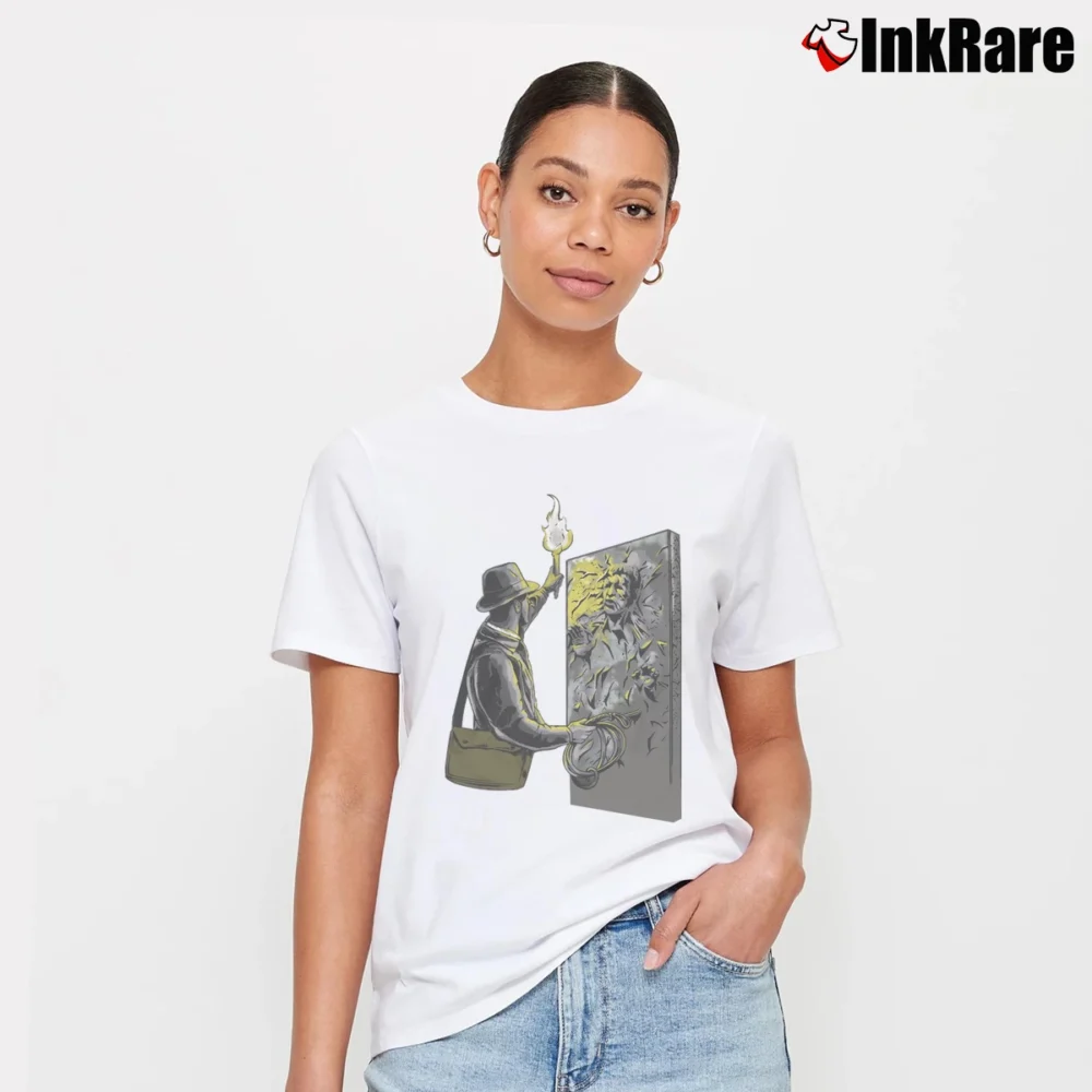 Women’s Indiana Jones Han Solo Carbonite Movie Signature T-Shirt in white | Soft, Flattering Fit